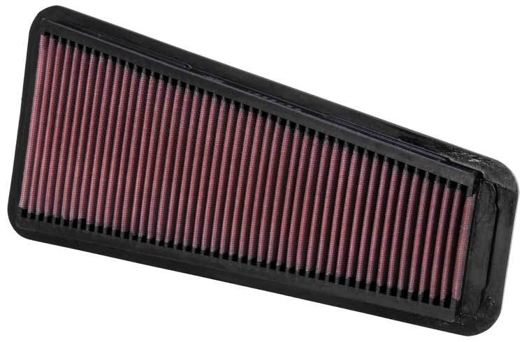 K And N Engineering Air Filter Element - Panel - 14.063 x 6.563 in - 1.563 in Tall - Reusable Cotton - Red - Toyota