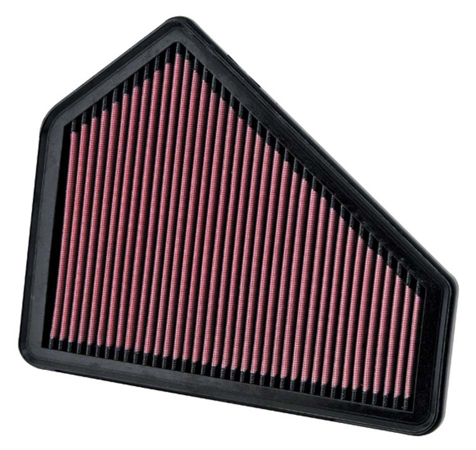 K And N Engineering Air Filter Element - Panel - 11.5 x 9.375 in - 1 in Tall - Reusable Cotton - Red - Cadillac CTS