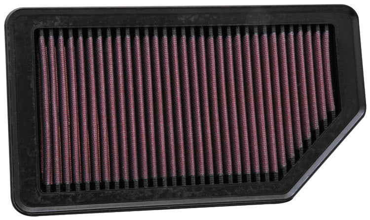 K And N Engineering Air Filter Element - Panel - 10.625 x 5.750 in - 1 in Tall - Reusable Cotton - Red - Various Kia