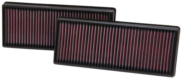 K And N Engineering Air Filter Element - Panel - 12.563 x 5.25 in - 1.625 in Tall - Reusable Cotton - Red - Various