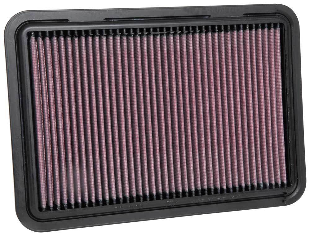K And N Engineering Air Filter Element - Panel - 12.063 x 8.344 in - 1 in Tall - Reusable Cotton - Red - Suzuki Swift