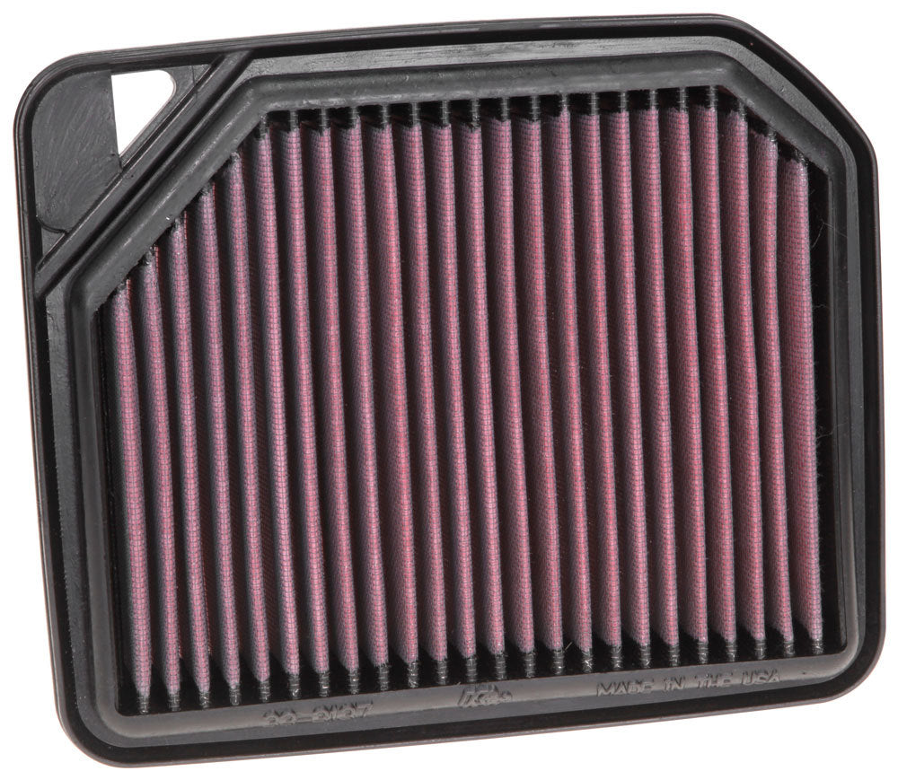 K And N Engineering Air Filter Element - Panel - 9.625 x 8.125 in - 1.313 in Tall - Reusable Cotton - Red - Suzuki