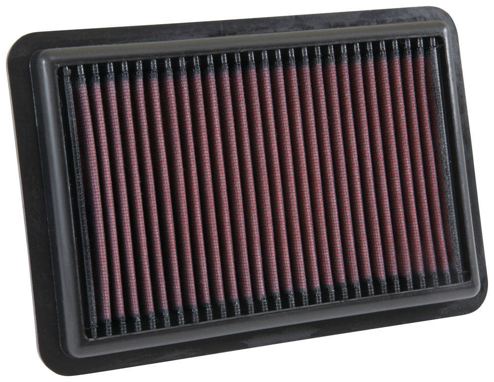 K And N Engineering Air Filter Element - Panel - 9.5 x 6.438 in - 1 in Tall - Reusable Cotton - Red - Various Hyundai