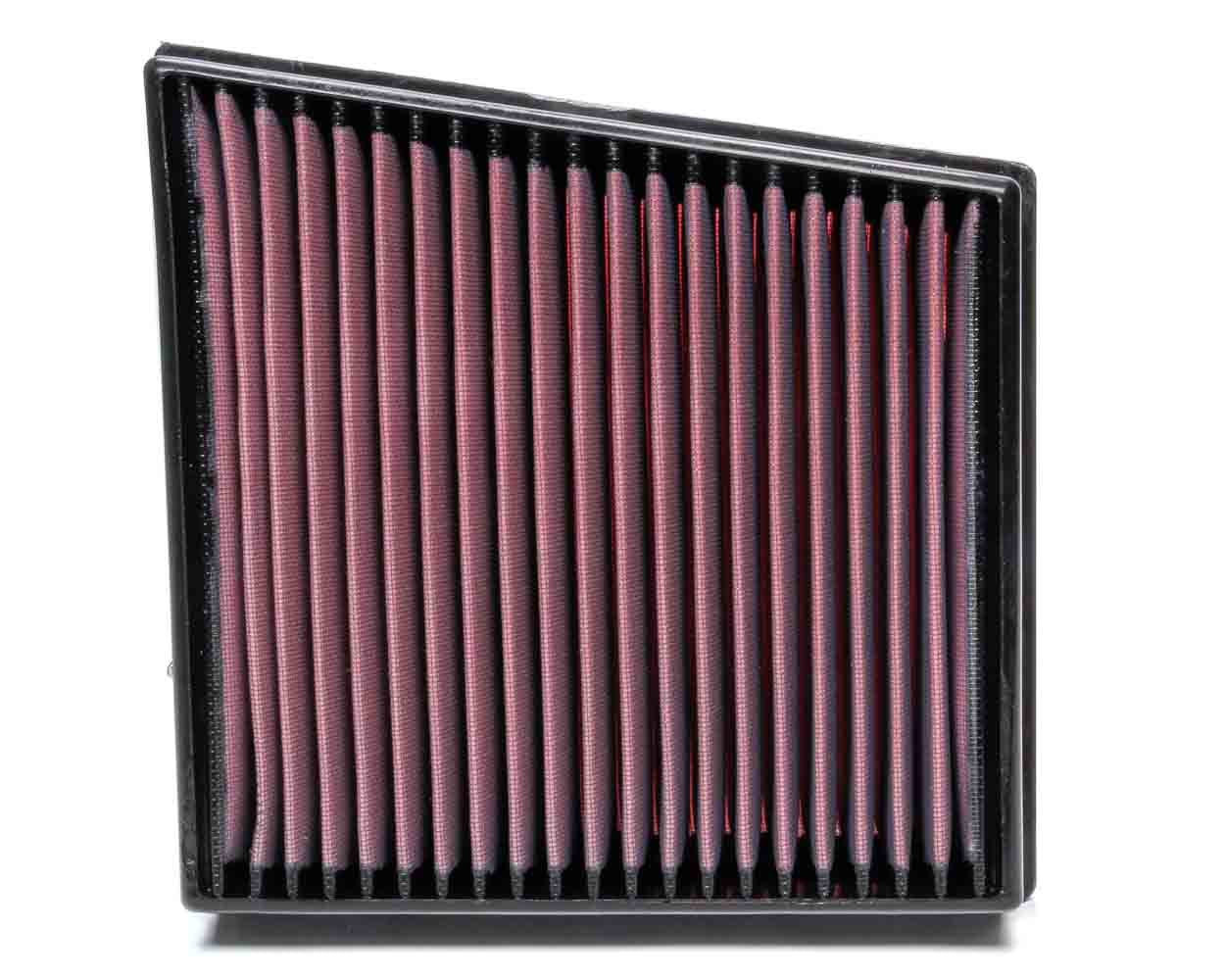 K And N Engineering Air Filter Element - Panel - 11.031 x 10.938 - 2.25 in Tall - Reusable Cotton - Red - GM Duramax -