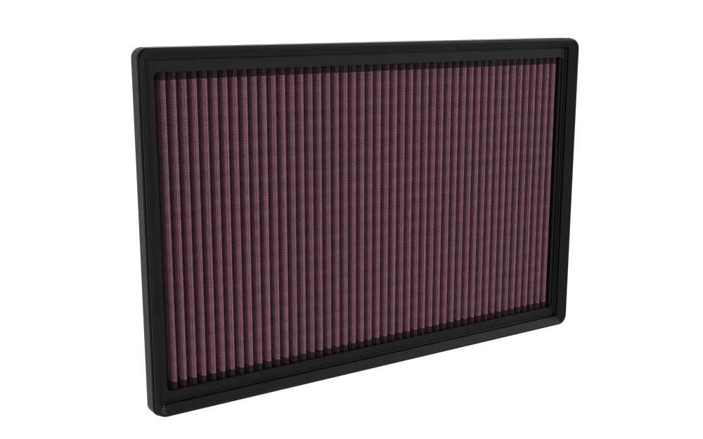 K And N Engineering Air Filter Element - Panel - 14.031 x 9.125 in - 1.125 in Tall - Reusable Cotton - Red - Dodge