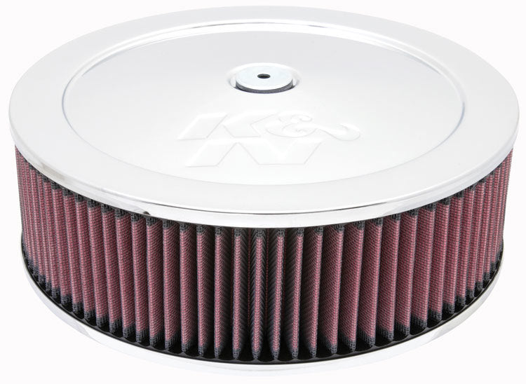 K And N Engineering Air Cleaner Assembly - Custom - 11 in Round - 3.5 in Element - 7-5/16 in Carb Flange - Raised Base