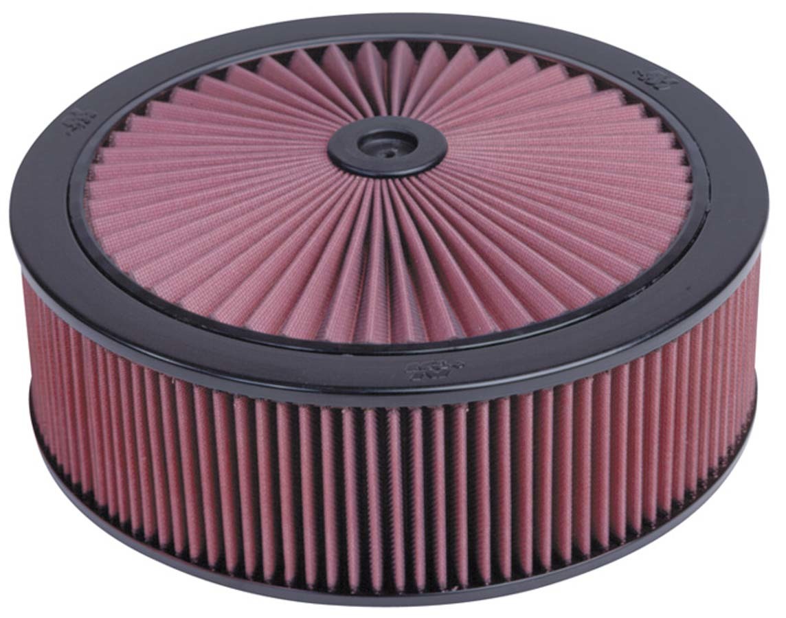 K And N Engineering Air Cleaner Assembly - X-Stream Top - 14 in Round - 5 in Element - 5-1/8 in Carb Flange - Dropped