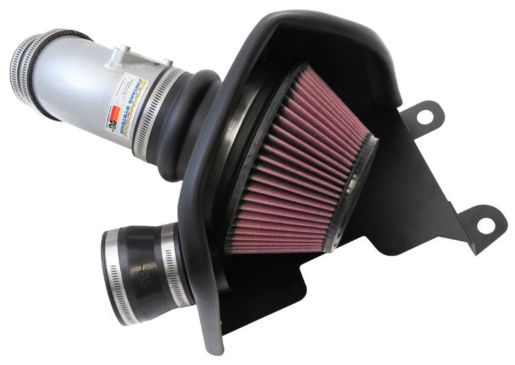 K And N Engineering Air Induction System - 69 Series Typhoon - Reusable Oiled Filter - Aluminum - Silver Powder Coat -