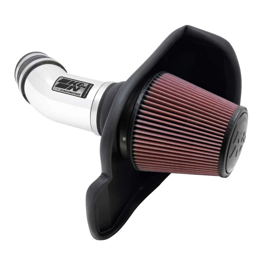 K And N Engineering Air Induction System - 69 Series Typhoon - Reusable Oiled Filter - Aluminum - Polished - V8 -