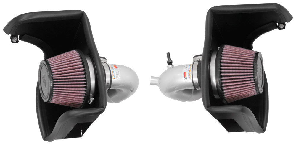 K And N Engineering Air Induction System - Reusable Oiled Filter - Aluminum - Silver Powder Coat - Kia Stinger 2018-23