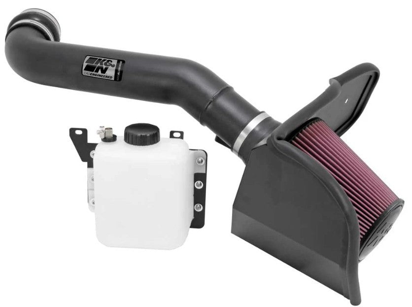 K And N Engineering Air Induction System - 77 Series - Reusable Oiled Filter - Aluminum - Black Powder Coat - Ford