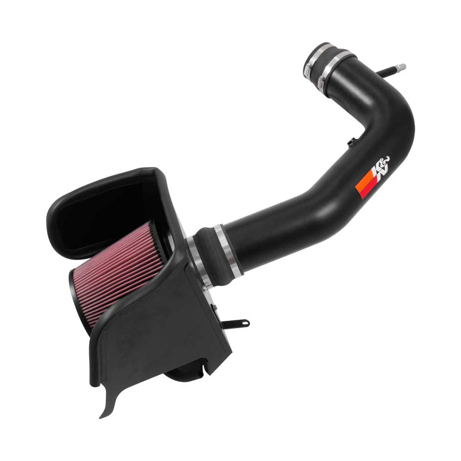 K And N Engineering Air Induction System - 77 Series - Reusable Oiled Filter - Aluminum - Black Powder Coat - Super