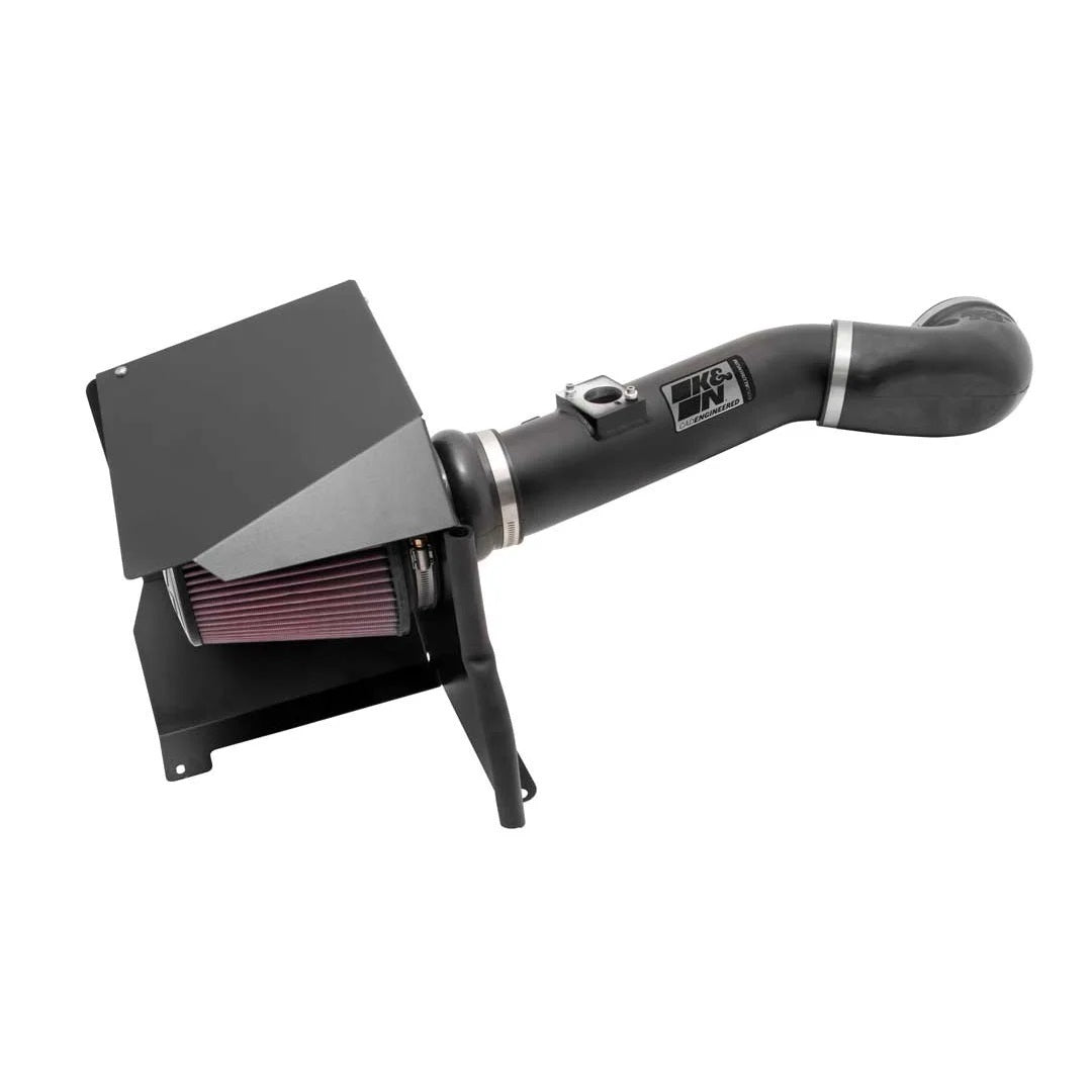 K And N Engineering Air Induction System - 77 Series - Reusable Oiled Filter - Aluminum - Black Powder Coat - GM