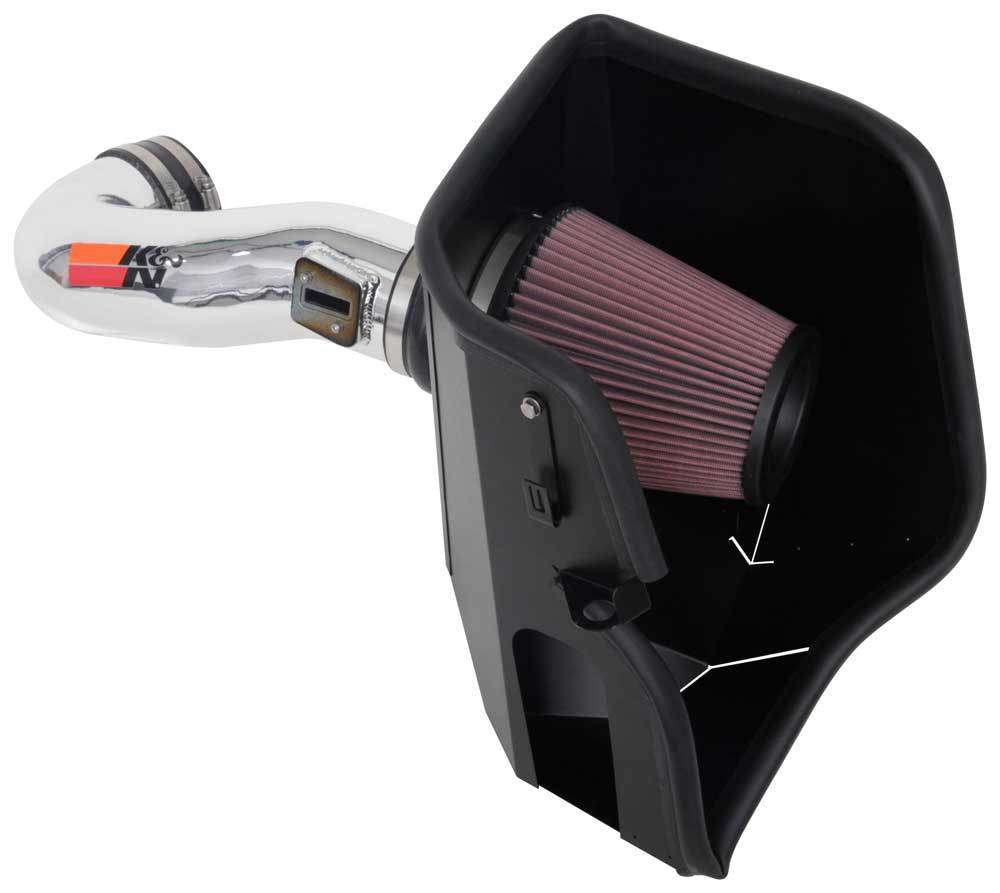 K And N Engineering Air Induction System - 77 Series - Reusable Oiled Filter - Aluminum - Polished - GM GenV LT-Series