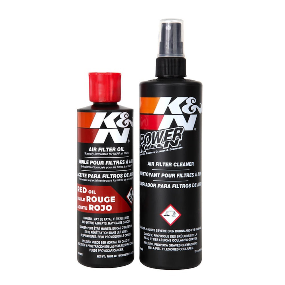 K And N Engineering Air Filter Service Kit - Recharger - 12 oz Pump Bottle Cleaner - 8 oz Squeeze Bottle Oil - Red Oil