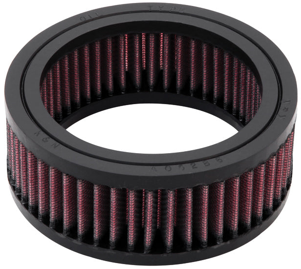 K And N Engineering Air Filter Element - Round - 5.375 in Diameter - 2 in Tall - Reusable Cotton - Red - Universal -