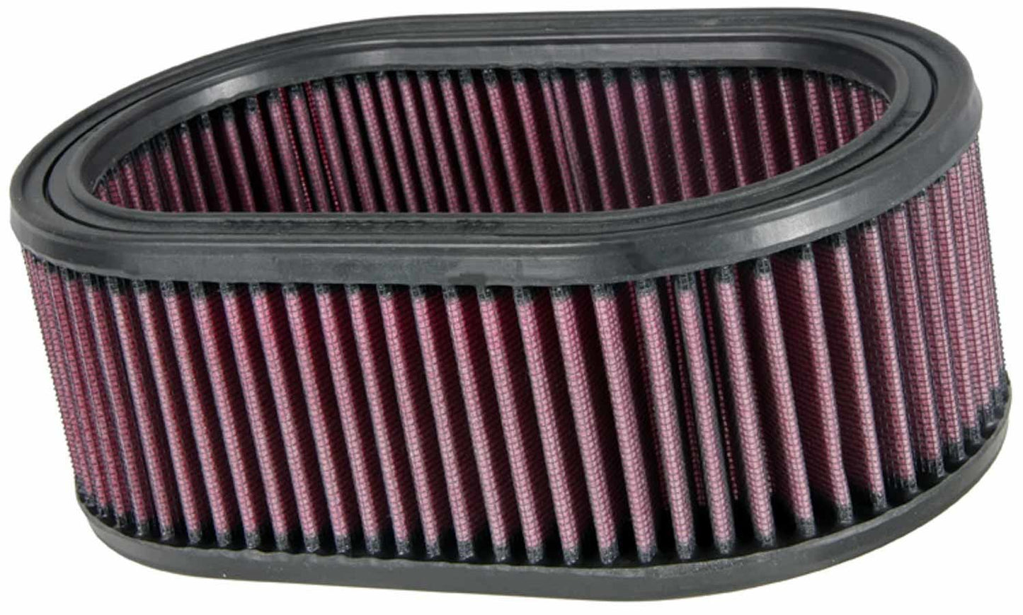 K And N Engineering Air Filter Element - Oval - 8.875 x 5.25 in - 3.25 in Tall - Reusable Cotton - Red - Universal -