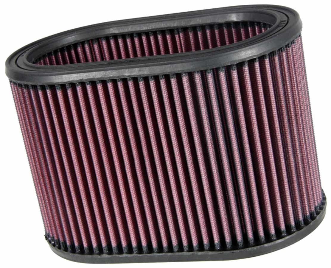 K And N Engineering Air Filter Element - Oval - 8.875 x 5.25 in - 6 in Tall - Reusable Cotton - Red - Universal - Each