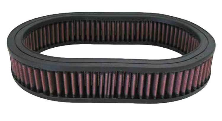 K And N Engineering Air Filter Element - Oval - 11.5 x 8.125 in - 2 in Tall - Reusable Cotton - Red - Universal - Each