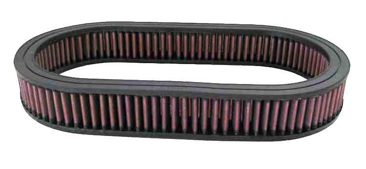K And N Engineering Air Filter Element - Oval - 14.625 x 7.75 in - 2 in Tall - Reusable Cotton - Red - Universal - Each