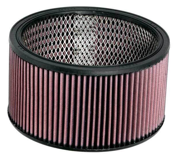 K And N Engineering Air Filter Element - 9 in Diameter - 5 in Tall - Wire Mesh Included - Reusable Cotton - Red -