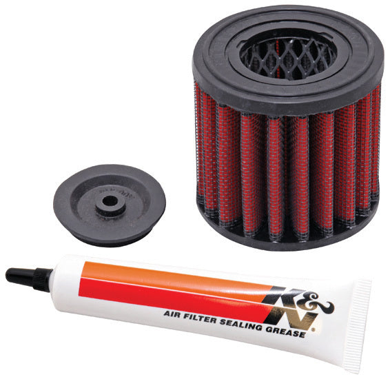 K And N Engineering Air Filter Element - 2.75 in Diameter - 2.813 in Tall - Wire Mesh Included - Reusable Cotton - Red