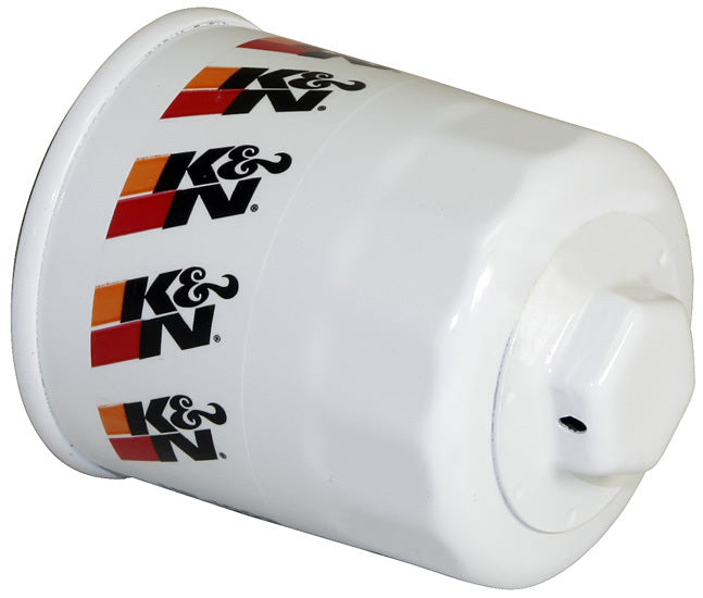 K And N Engineering Oil Filter - Canister - Screw-On - 3.13 in Tall - 3/4-16 in Thread - Steel - White Paint - Various
