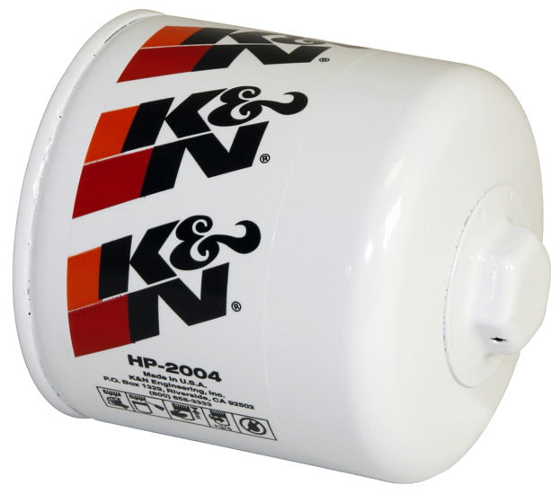 K And N Engineering Oil Filter - Canister - Screw-On - 4 in Tall - 3/4-16 in Thread - Steel - White Paint - Various