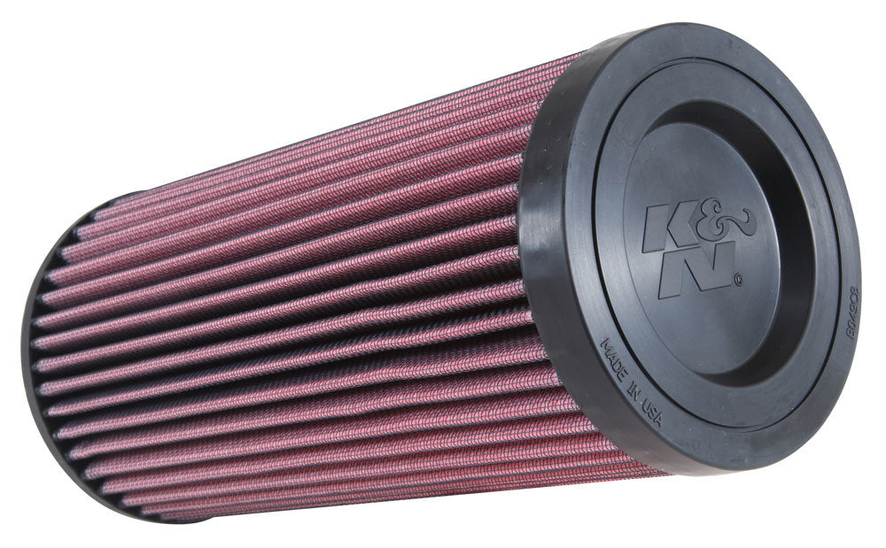 K And N Engineering Air Filter Element - Round - 5 in Diameter - 11.063 in Tall - Reusable Cotton - Red - Polaris RZR