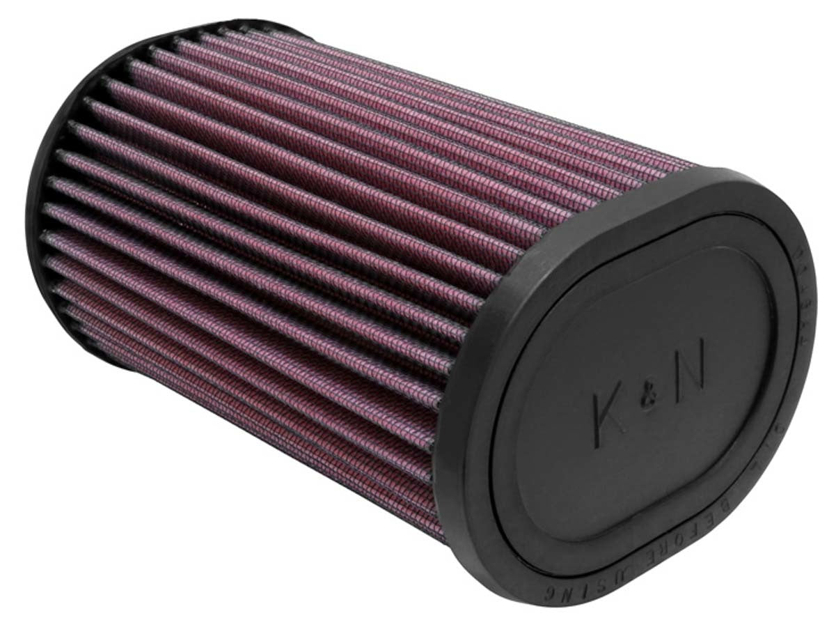 K And N Engineering Air Filter Element - Oval - 4.5 x 3.75 in - 7 in Tall - Reusable Cotton - Red - Universal - Each