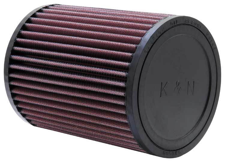 K And N Engineering Air Filter Element - Clamp-On - 5 in Diameter - 6.5 in Tall - 3 in Flange - Reusable Cotton - Red