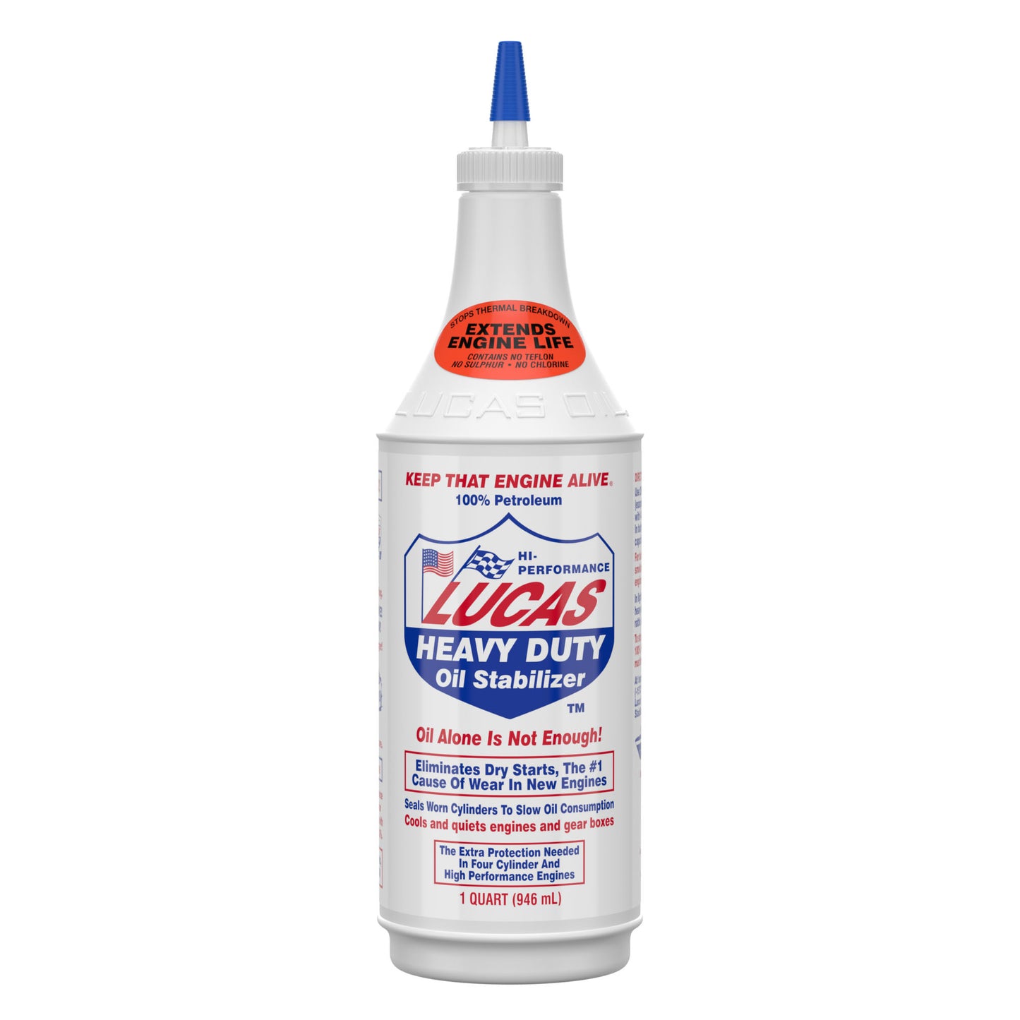 Lucas Oil Motor Oil Additive - Heavy Duty Oil Stabilizer - Conventional - 1 qt Bottle - Each