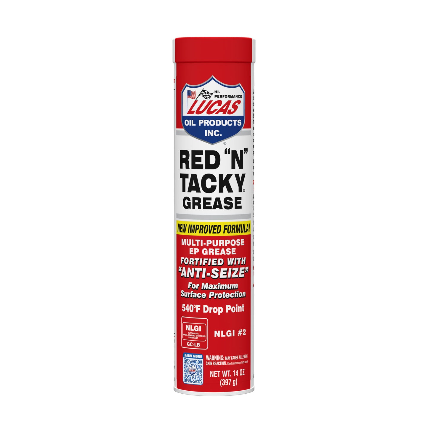 Lucas Oil Grease - Red N Tacky - Conventional - 14 oz Cartridge - Each