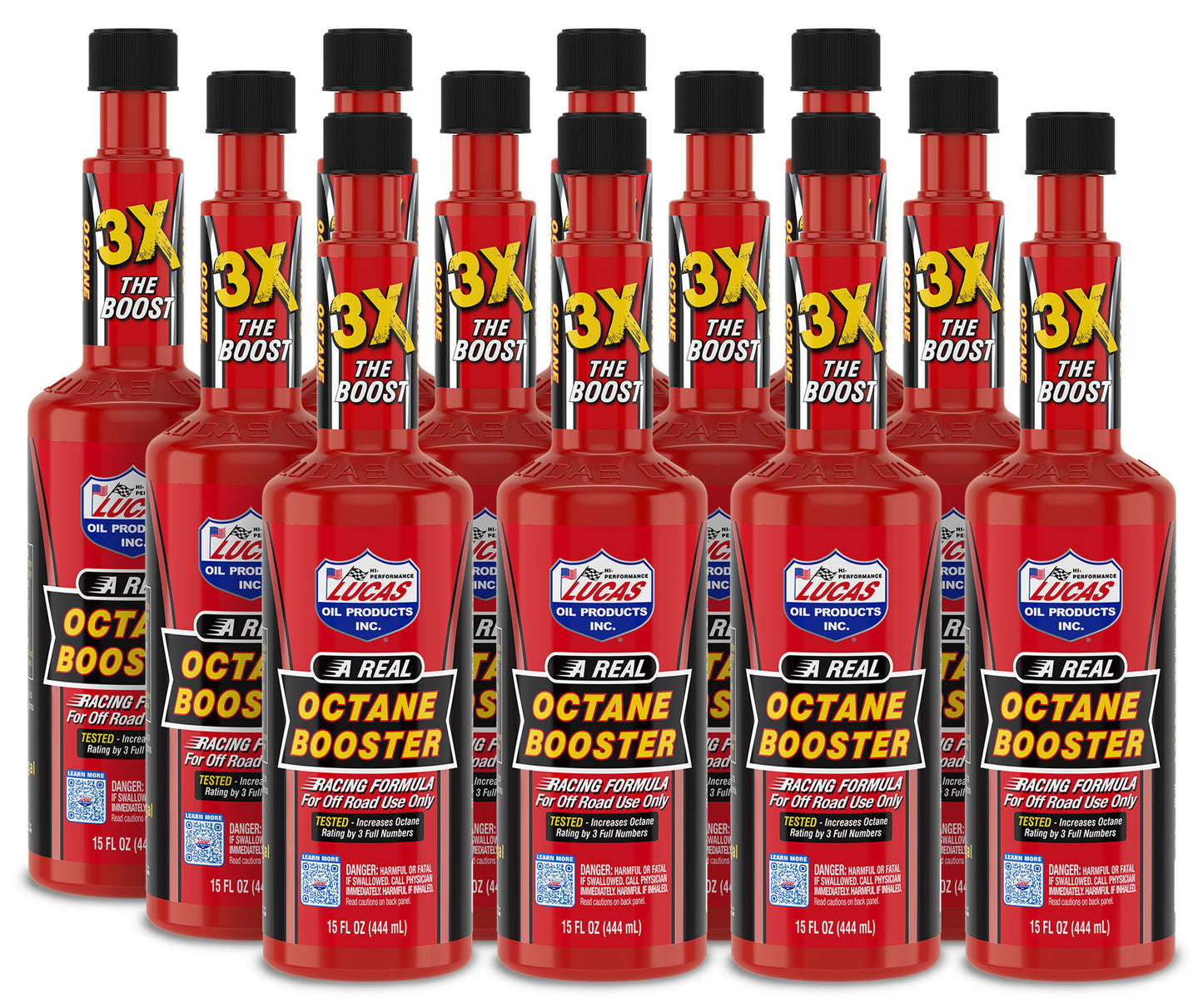 Lucas Oil Fuel Additive - Octane Booster - 15 oz Bottle - Gas - Set of 12