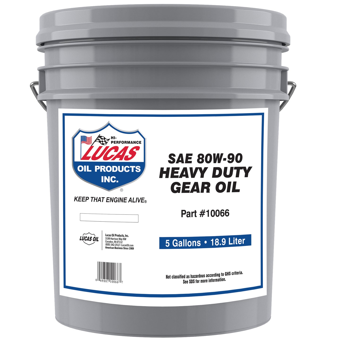 Lucas Oil Gear Oil - Heavy Duty - 80W90 - Limited Slip Additive - Conventional - 5 gal Bucket - Each