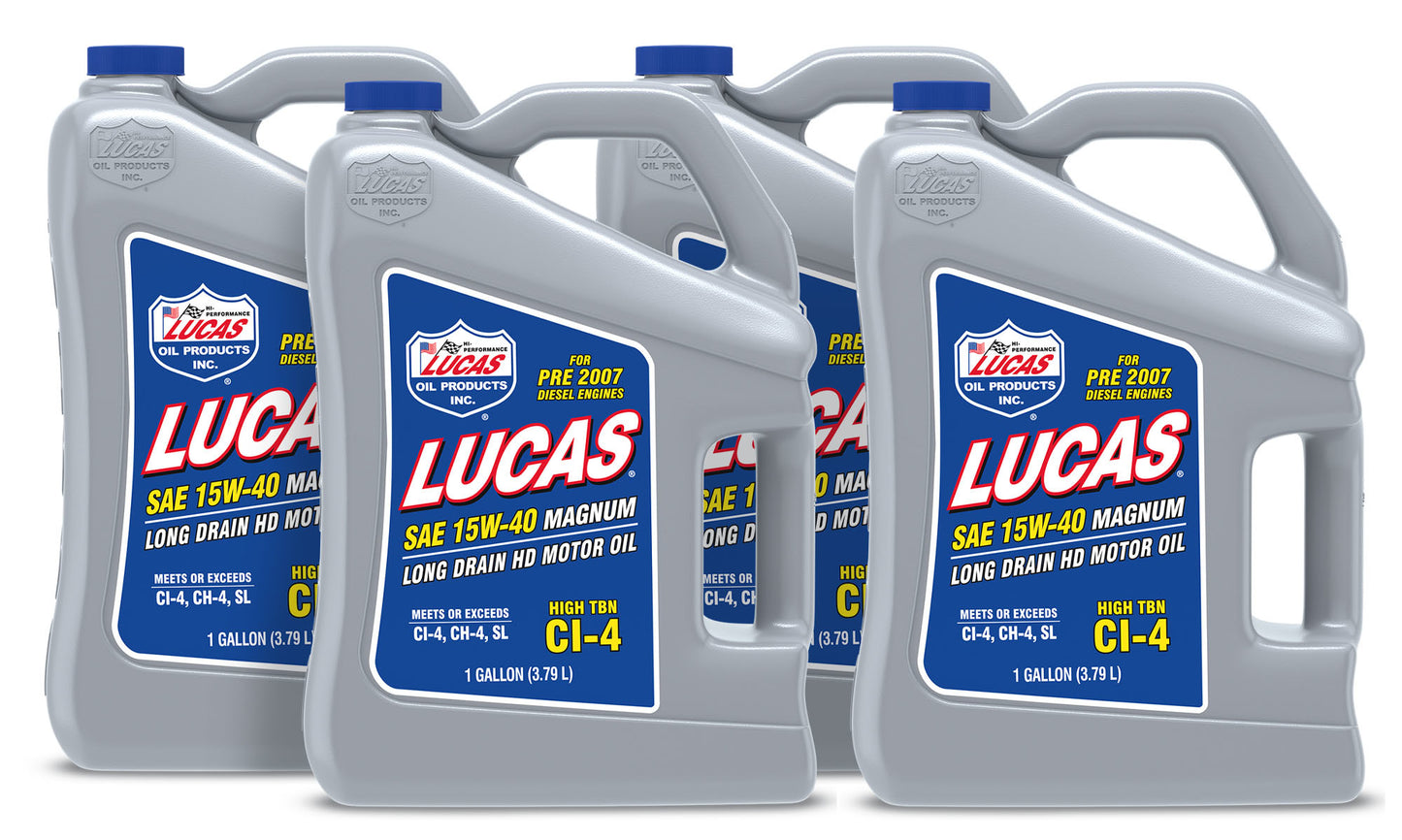 Lucas Oil Motor Oil - Magnum - 15W40 - Conventional - 1 gal Jug - Set of 4