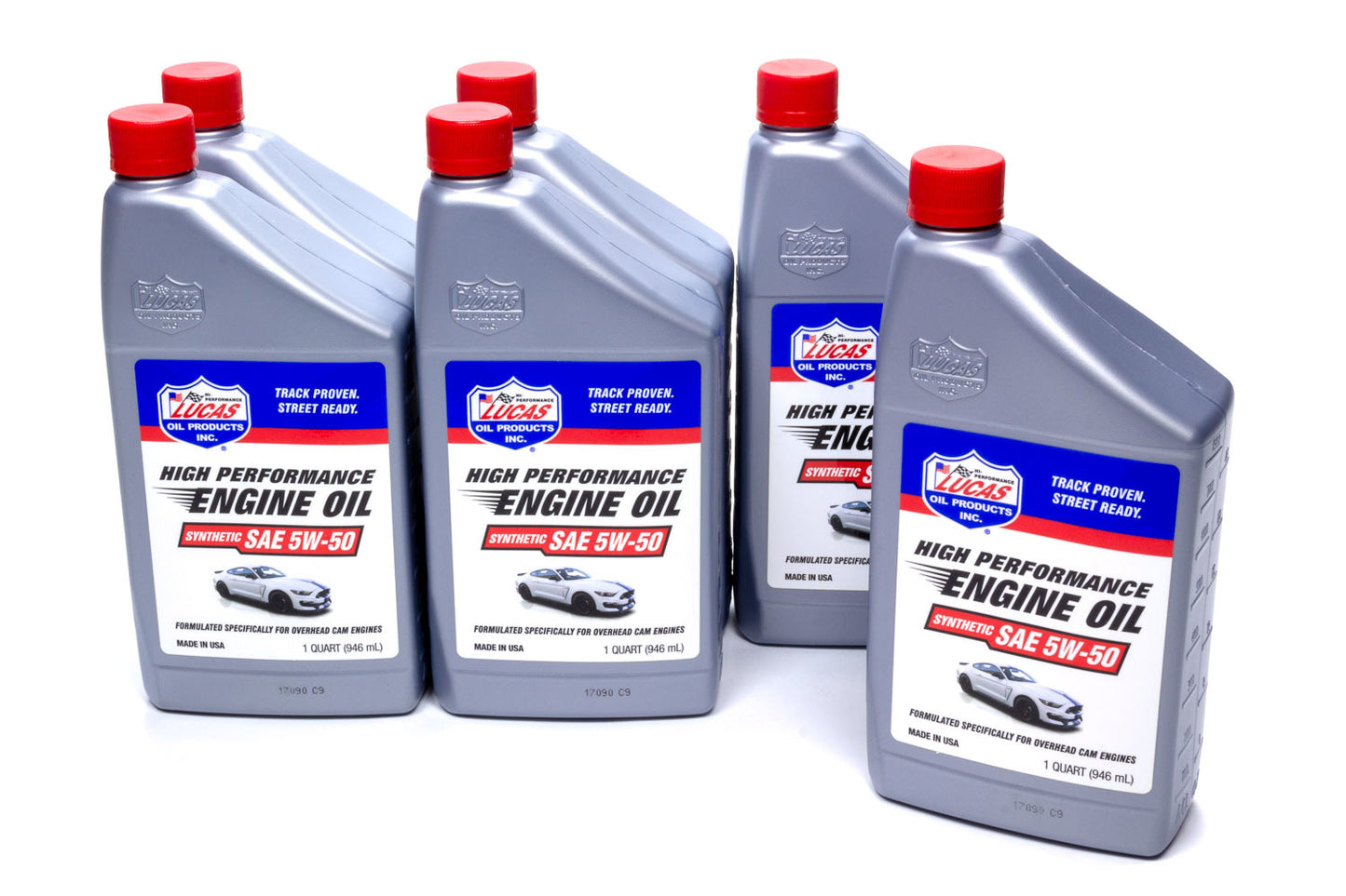 Lucas Oil Motor Oil - Synthetic API - 5W50 - Synthetic - 1 qt Bottle - Set of 6