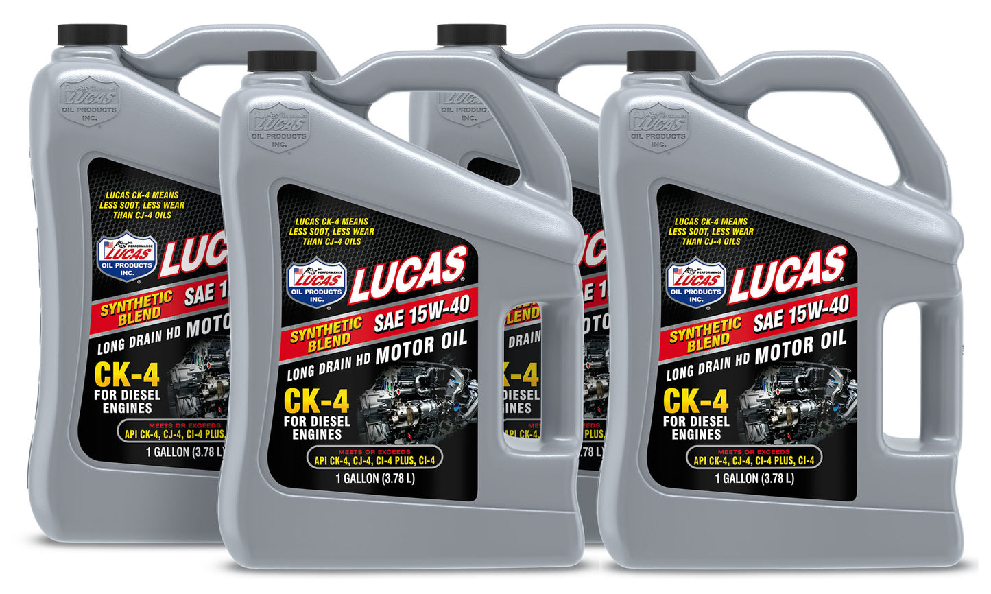 Lucas Oil Motor Oil - Magnum CK4 Diesel Oil - 15W40 - Conventional - 1 gal Jug - Set of 4