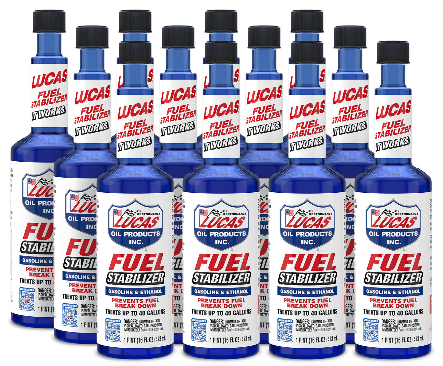 Lucas Oil Fuel Additive - Stabilizer - 15 oz Bottle - Gas - Set of 12