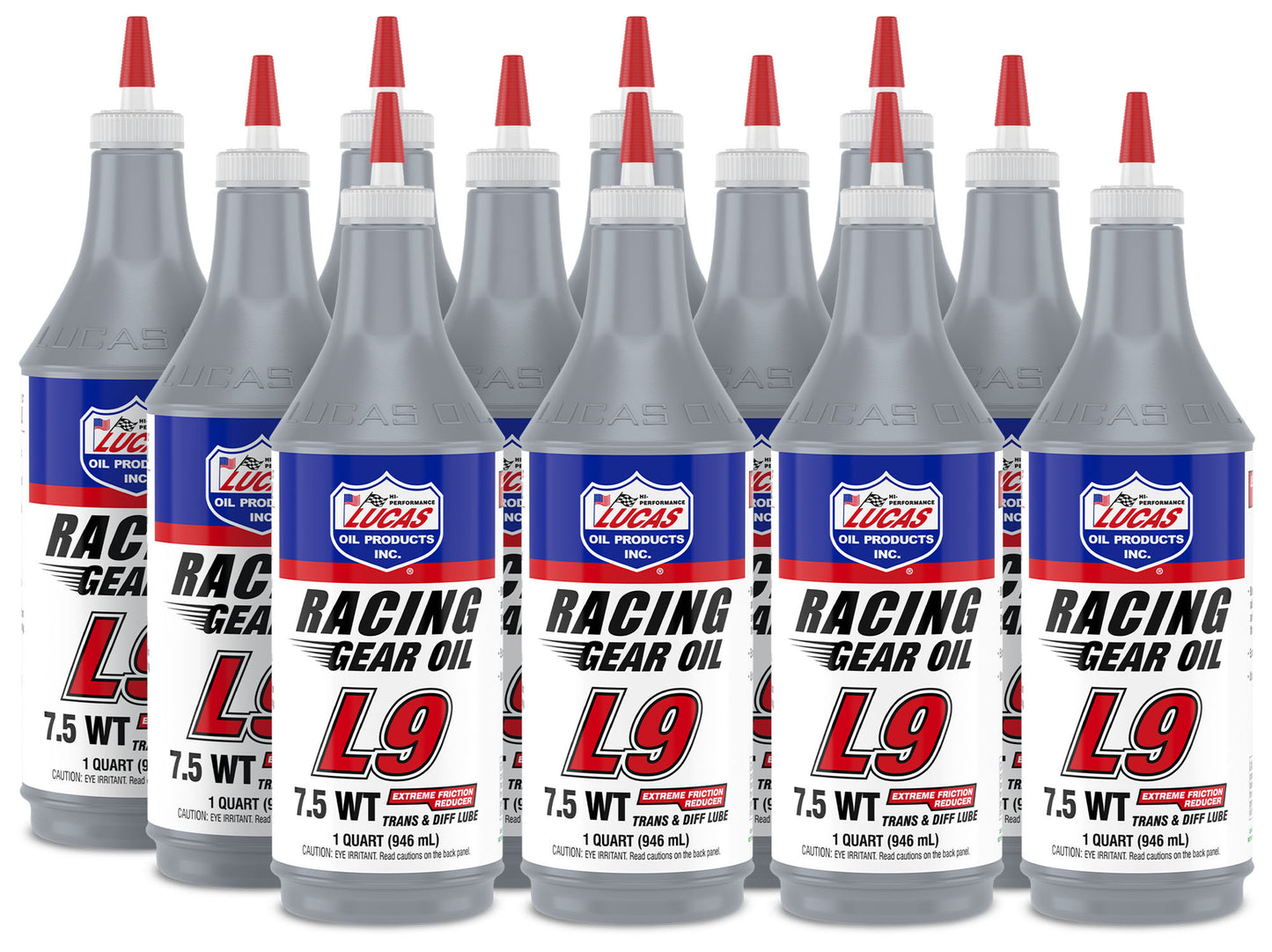Lucas Oil Gear Oil - L9 - 7.5W - Limited Slip Additive - Synthetic - 1 qt Bottle - Set of 12