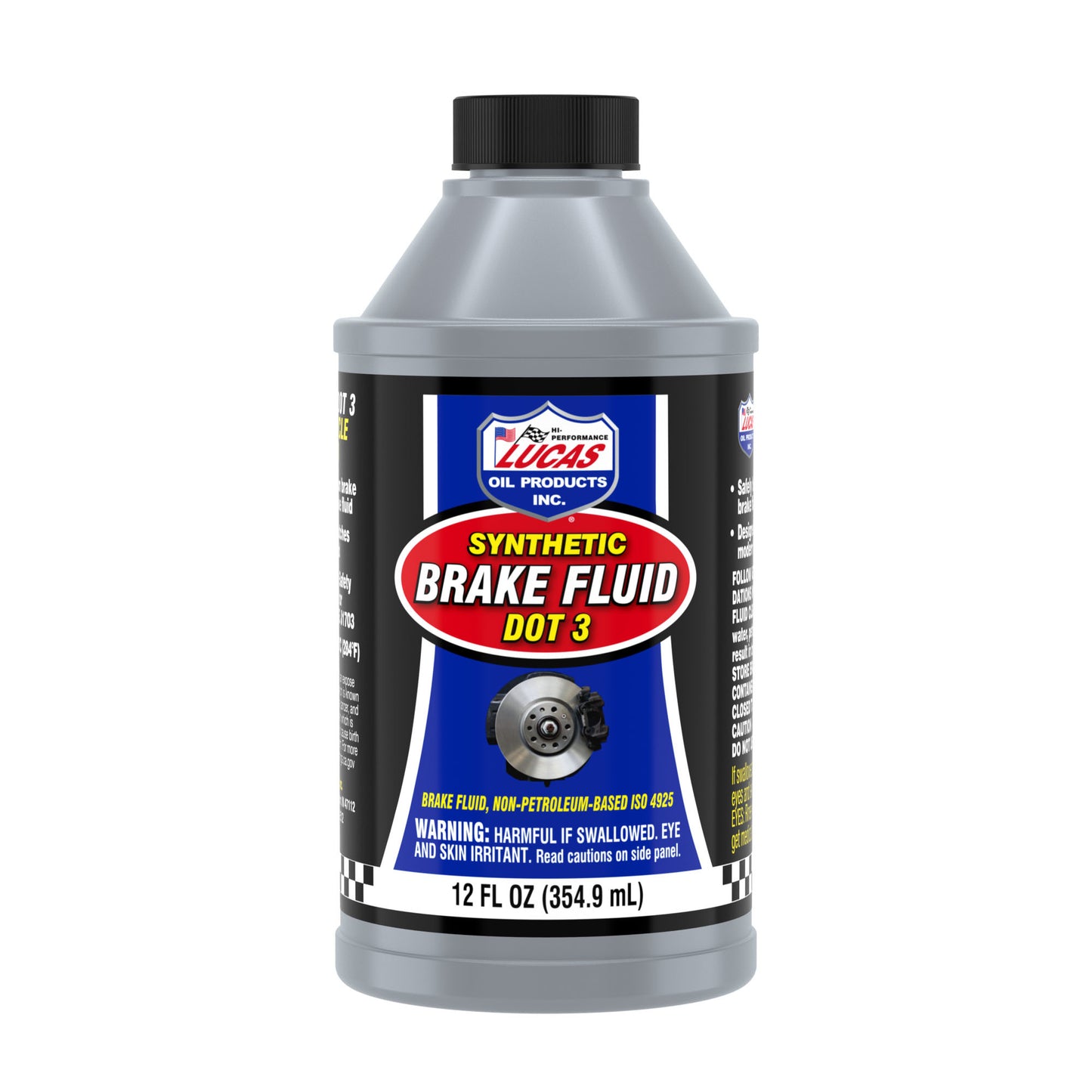 Lucas Oil Brake Fluid - DOT 3 - Synthetic - 12 oz Bottle - Each