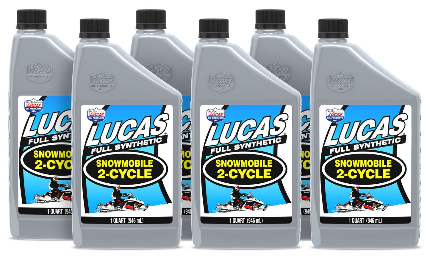 Lucas Oil 2 Stroke Oil - 2-Cycle Snowmobile - Synthetic - 1 qt Bottle - Set of 6