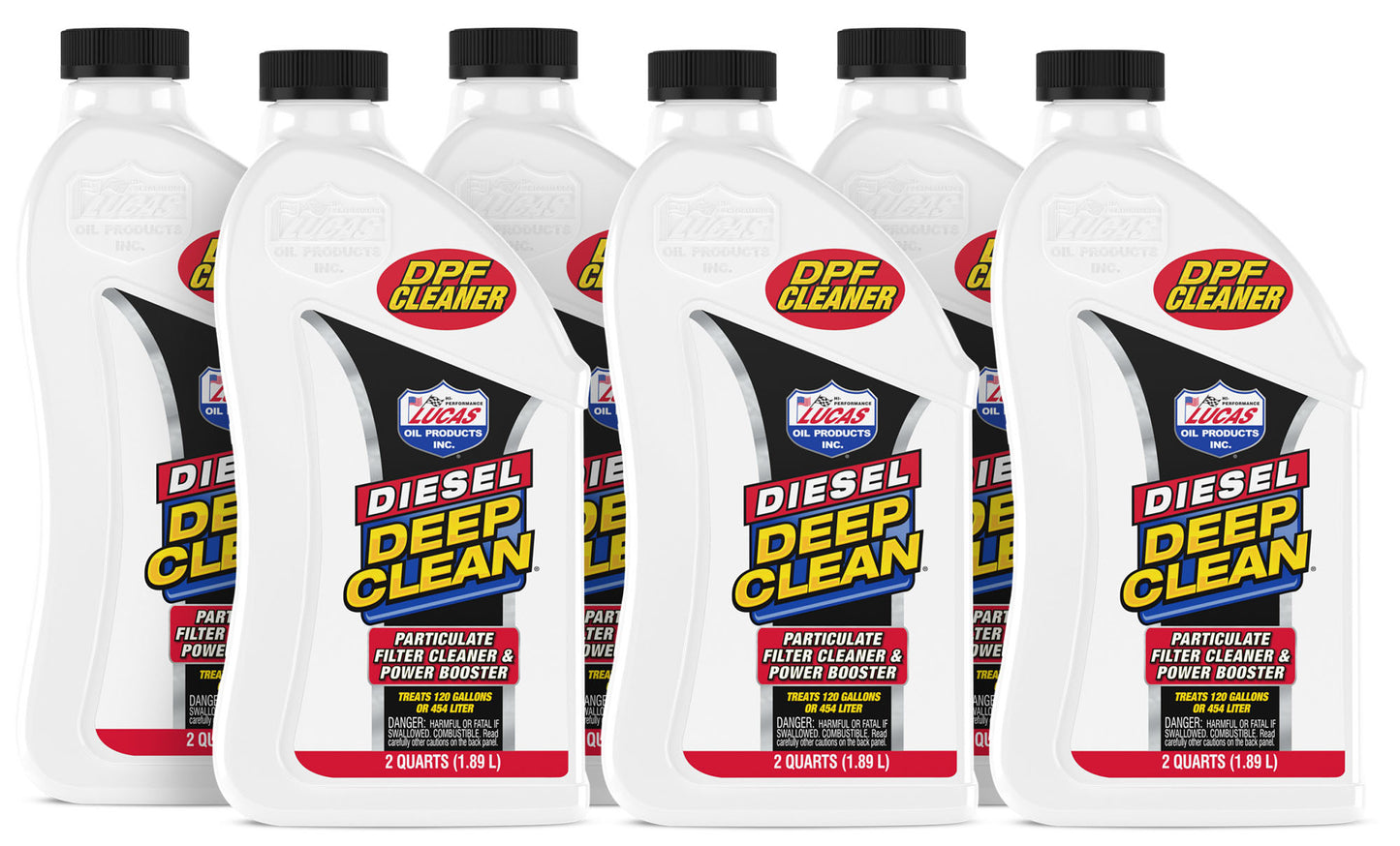 Lucas Oil Fuel Additive - Diesel Deep Clean - DPF Cleaner - 64 oz Bottle - Diesel - Set of 6