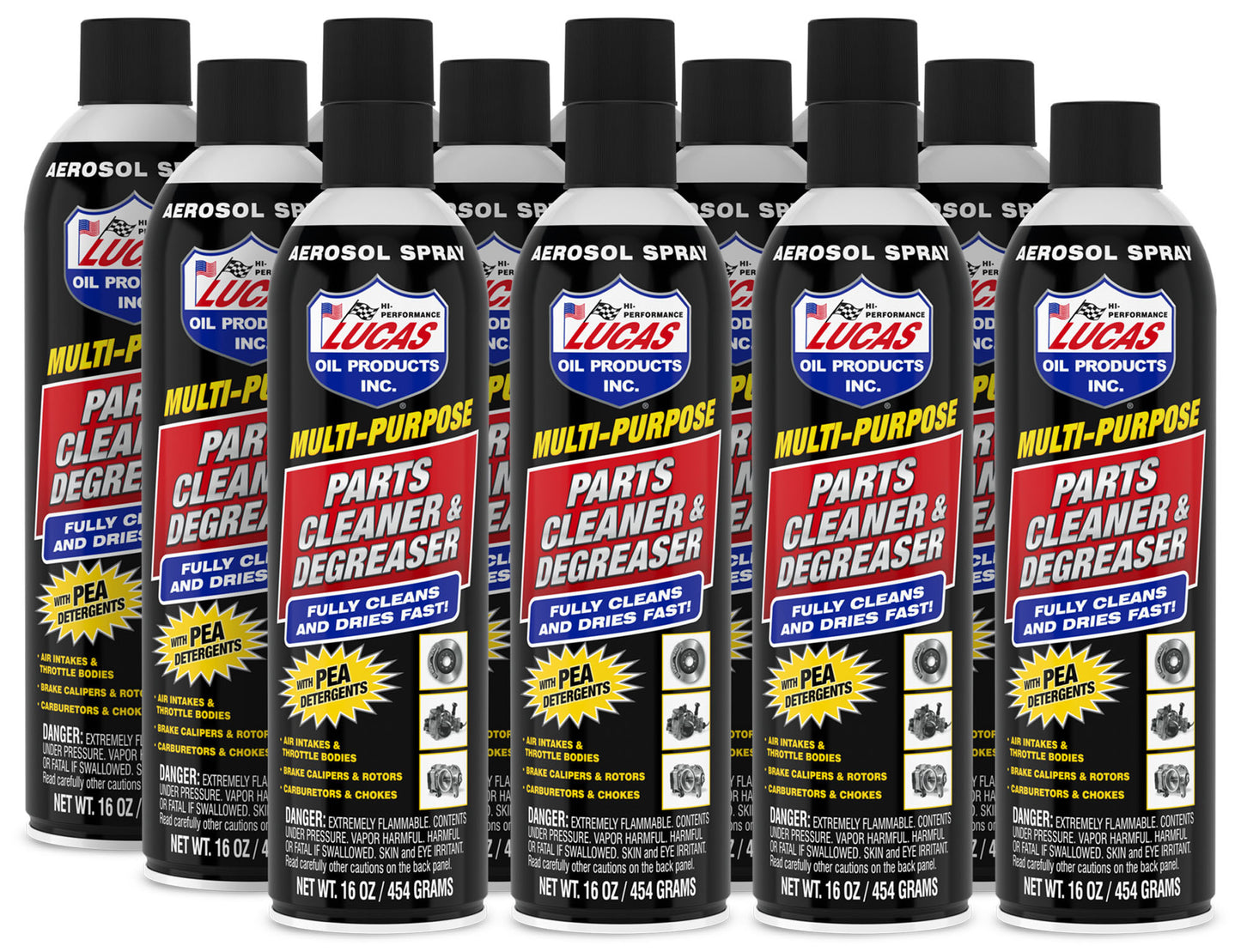 Lucas Oil Degreaser - Parts Cleaner and Degreaser - 16 oz Aerosol - Set of 12