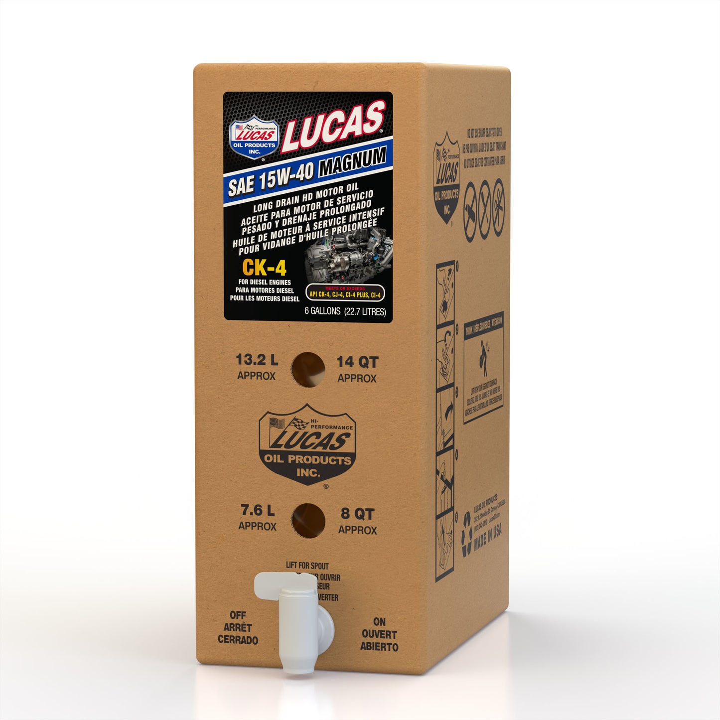 Lucas Oil Motor Oil - Magnum CK-4 - 15W40 - Conventional - 6 gal Box - Each
