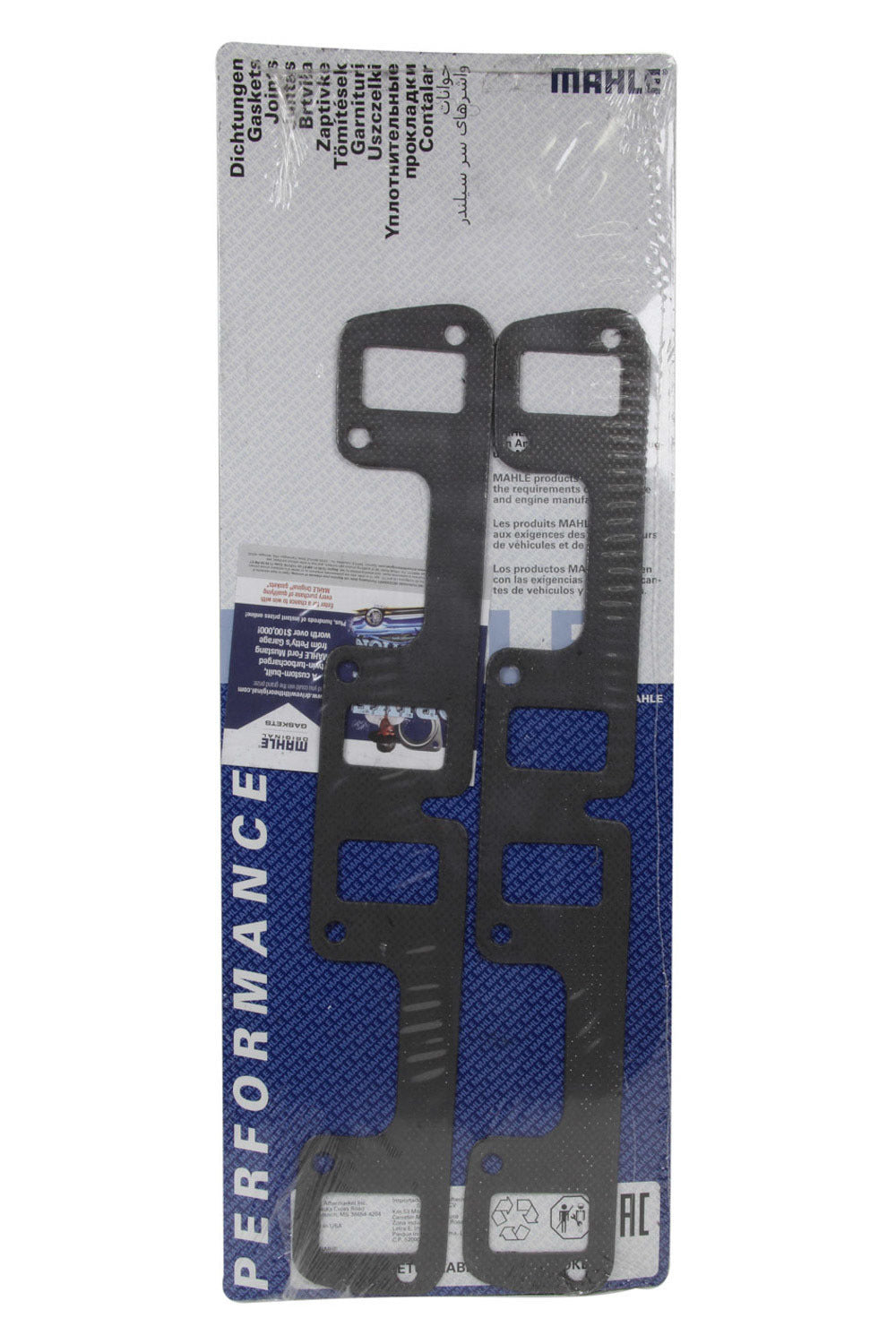 Mahle Original/Clevite Exhaust Header / Manifold Gasket - 1.200 x 2.000 in Rectangle Port - Steel Core Graphite - Big