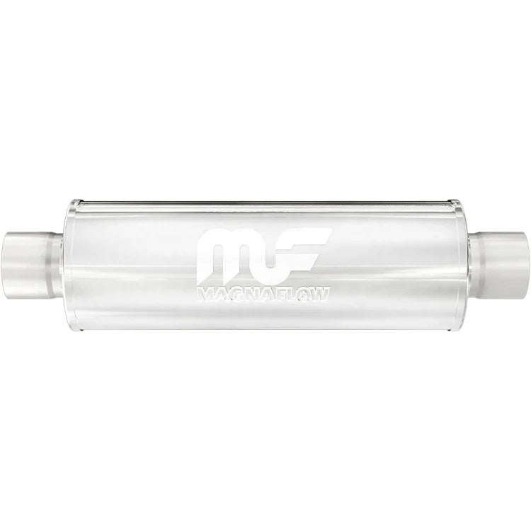 Magnaflow Perf Exhaust Muffler - 2 in Center Inlet - 2 in Center Outlet - 14 x 4 in Round Body - 20 in Long -