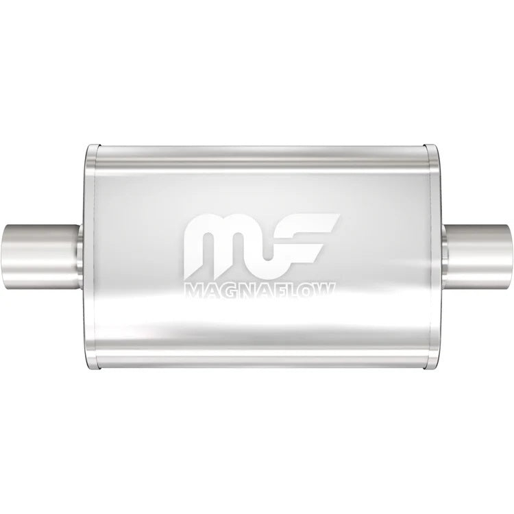 Magnaflow Perf Exhaust Muffler - 2.5 in Center Inlet - 2.5 in Center Outlet - 14 x 9 x 4 in Oval Body - 20 in Long -
