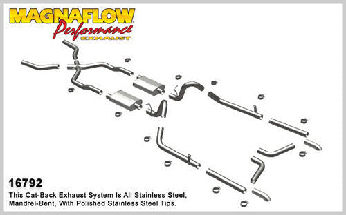 Magnaflow Perf Exhaust Exhaust System - Street - Cat-Back - 2.5 in Diameter - 2.75 in Polished Tips - Stainless -