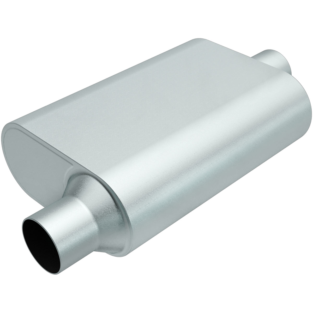 Magnaflow Perf Exhaust Muffler - Rumble - 2.5 in Offset Inlet - 2.5 in Center Outlet - 13 x 4.25 x 9.5 in Oval Body -